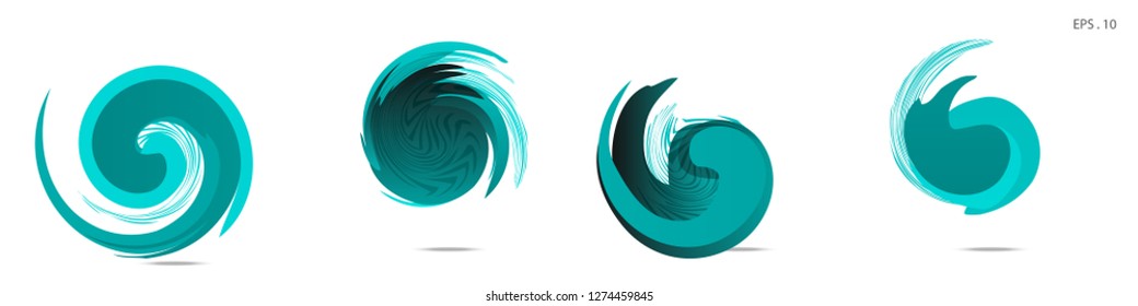Collection of modern abstract graphic elements. Vortex vector background. Templates for logo design, leaflets or presentations. Vector illustration