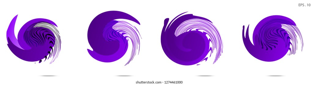 Collection of modern abstract graphic elements. Vortex vector background. Templates for logo design, leaflets or presentations. Vector illustration