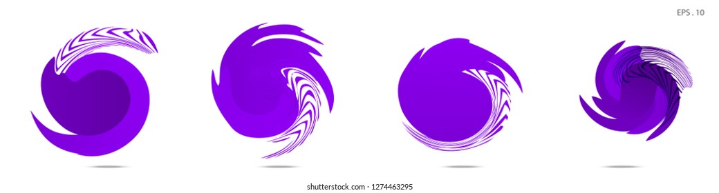 Collection of modern abstract graphic elements. Vortex vector background. Templates for logo design, leaflets or presentations. Vector illustration