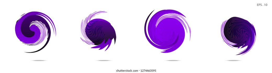 Collection of modern abstract graphic elements. Vortex vector background. Templates for logo design, leaflets or presentations. Vector illustration