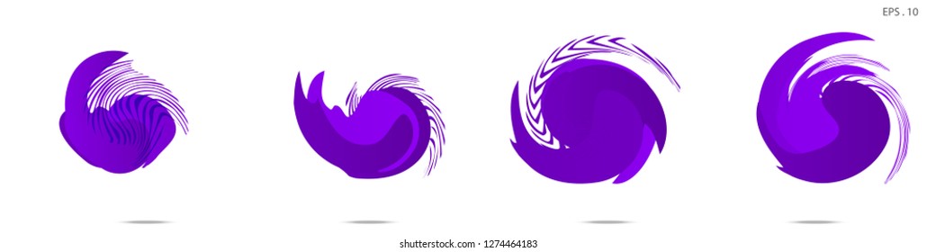 Collection of modern abstract graphic elements. Vortex vector background. Templates for logo design, leaflets or presentations. Vector illustration