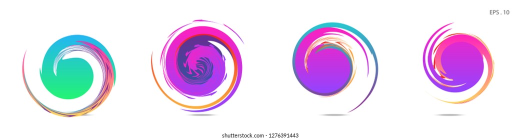 Collection of modern abstract graphic elements. Vortex vector background. Templates for logo design, leaflets or presentations. Vector illustration