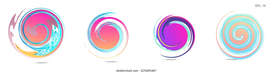 Collection of modern abstract graphic elements. Vortex vector background. Templates for logo design, leaflets or presentations. Vector illustration