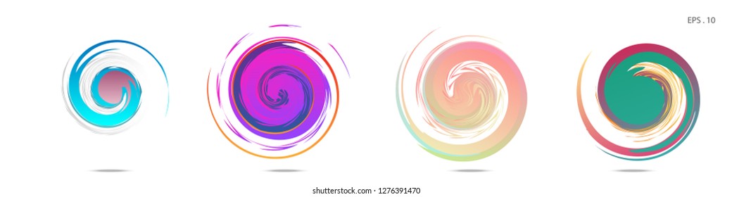 Collection of modern abstract graphic elements. Vortex vector background. Templates for logo design, leaflets or presentations. Vector illustration