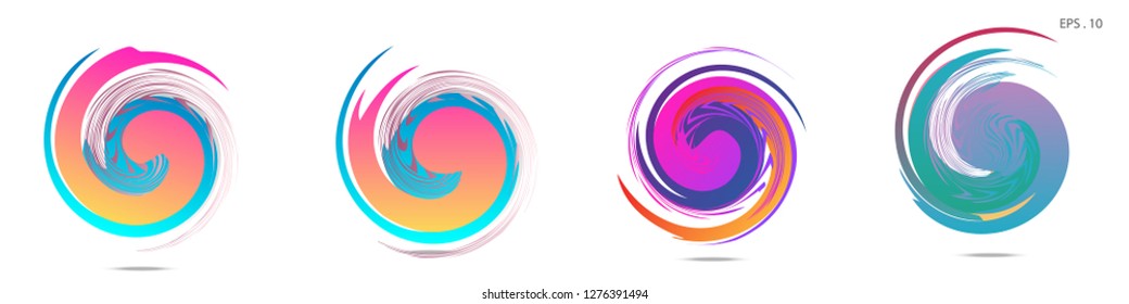 Collection of modern abstract graphic elements. Vortex vector background. Templates for logo design, leaflets or presentations. Vector illustration