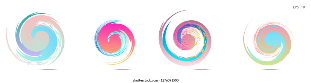 Collection of modern abstract graphic elements. Vortex vector background. Templates for logo design, leaflets or presentations. Vector illustration