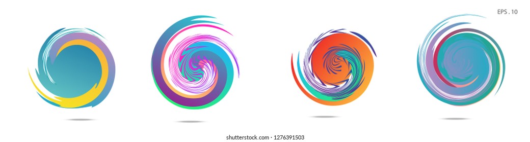Collection of modern abstract graphic elements. Vortex vector background. Templates for logo design, leaflets or presentations. Vector illustration