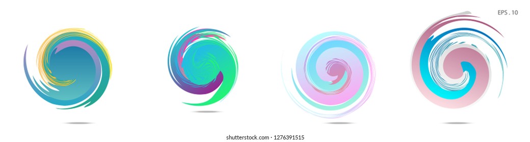 Collection of modern abstract graphic elements. Vortex vector background. Templates for logo design, leaflets or presentations. Vector illustration