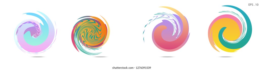 Collection of modern abstract graphic elements. Vortex vector background. Templates for logo design, leaflets or presentations. Vector illustration