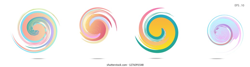 Collection of modern abstract graphic elements. Vortex vector background. Templates for logo design, leaflets or presentations. Vector illustration