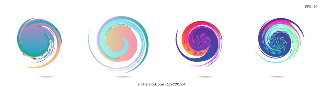 Collection of modern abstract graphic elements. Vortex vector background. Templates for logo design, leaflets or presentations. Vector illustration