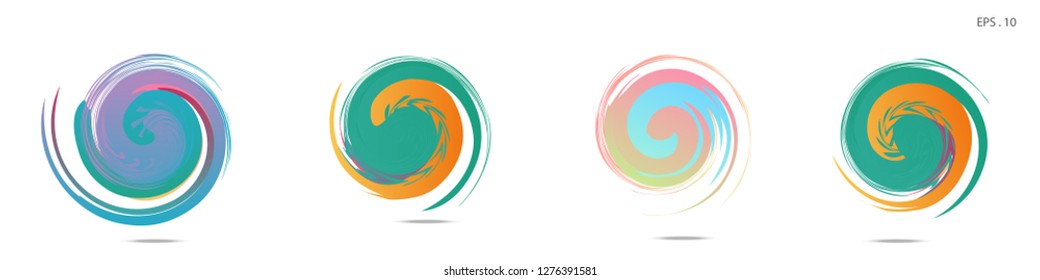 Collection of modern abstract graphic elements. Vortex vector background. Templates for logo design, leaflets or presentations. Vector illustration
