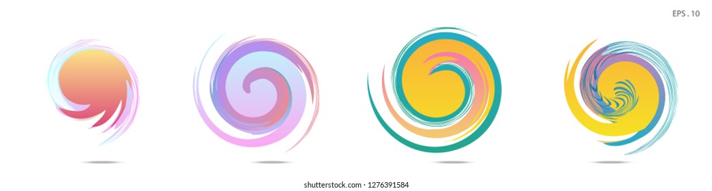 Collection of modern abstract graphic elements. Vortex vector background. Templates for logo design, leaflets or presentations. Vector illustration