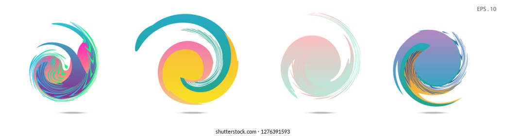 Collection of modern abstract graphic elements. Vortex vector background. Templates for logo design, leaflets or presentations. Vector illustration