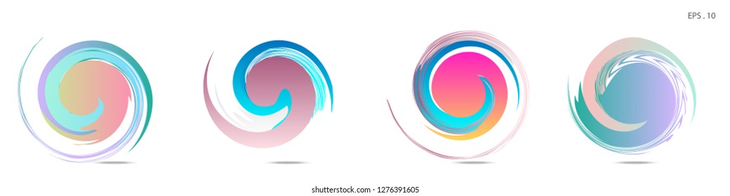 Collection of modern abstract graphic elements. Vortex vector background. Templates for logo design, leaflets or presentations. Vector illustration