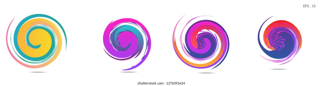 Collection of modern abstract graphic elements. Vortex vector background. Templates for logo design, leaflets or presentations. Vector illustration