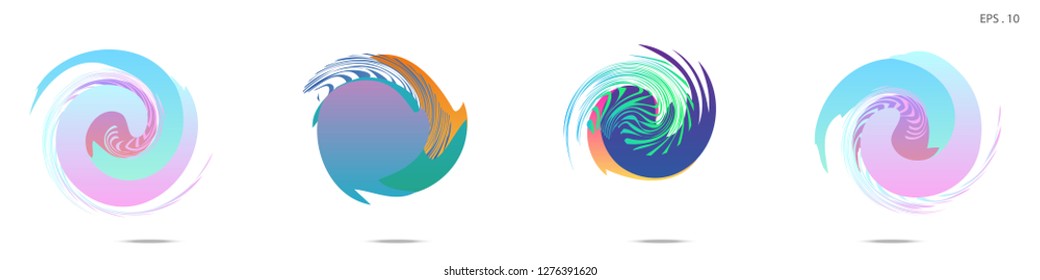 Collection of modern abstract graphic elements. Vortex vector background. Templates for logo design, leaflets or presentations. Vector illustration