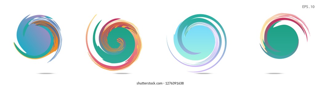 Collection of modern abstract graphic elements. Vortex vector background. Templates for logo design, leaflets or presentations. Vector illustration