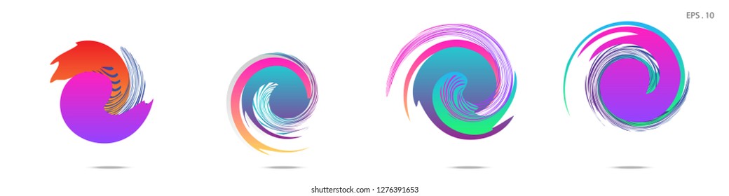 Collection of modern abstract graphic elements. Vortex vector background. Templates for logo design, leaflets or presentations. Vector illustration