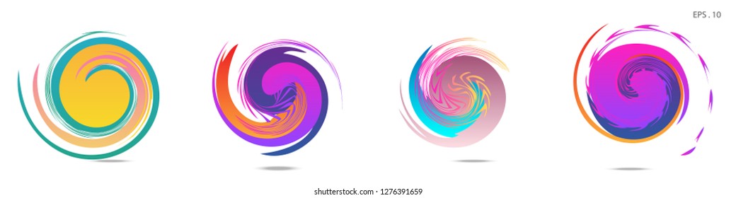 Collection of modern abstract graphic elements. Vortex vector background. Templates for logo design, leaflets or presentations. Vector illustration