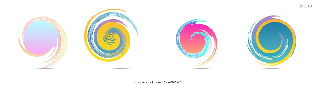 Collection of modern abstract graphic elements. Vortex vector background. Templates for logo design, leaflets or presentations. Vector illustration