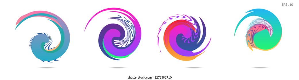 Collection of modern abstract graphic elements. Vortex vector background. Templates for logo design, leaflets or presentations. Vector illustration