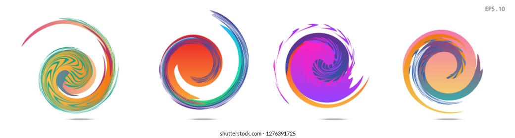 Collection of modern abstract graphic elements. Vortex vector background. Templates for logo design, leaflets or presentations. Vector illustration