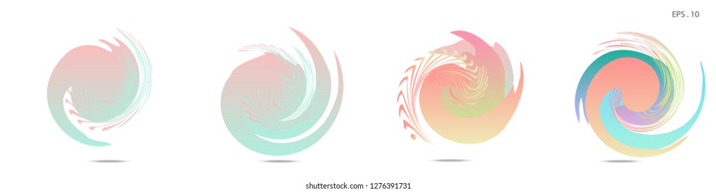 Collection of modern abstract graphic elements. Vortex vector background. Templates for logo design, leaflets or presentations. Vector illustration