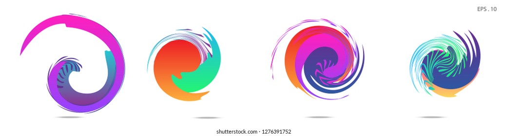 Collection of modern abstract graphic elements. Vortex vector background. Templates for logo design, leaflets or presentations. Vector illustration