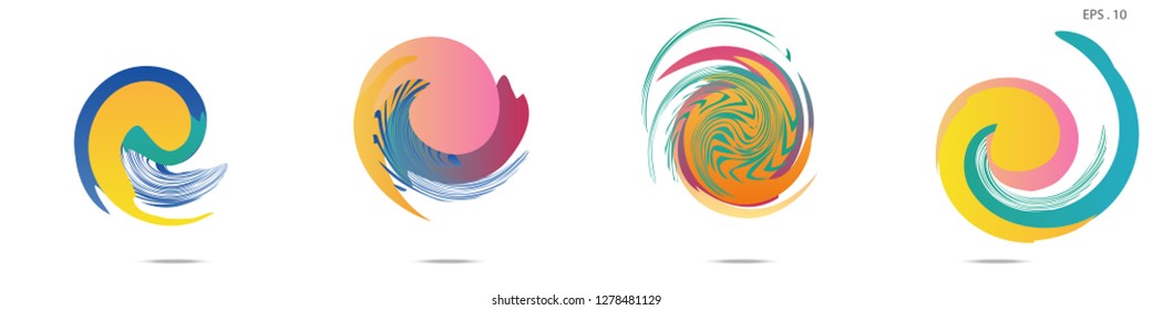 Collection of modern abstract graphic elements. Vortex vector background. Templates for logo design, leaflets or presentations. Vector illustration