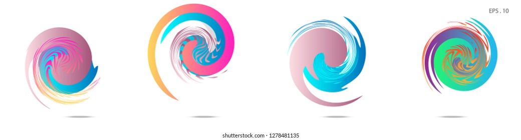 Collection of modern abstract graphic elements. Vortex vector background. Templates for logo design, leaflets or presentations. Vector illustration