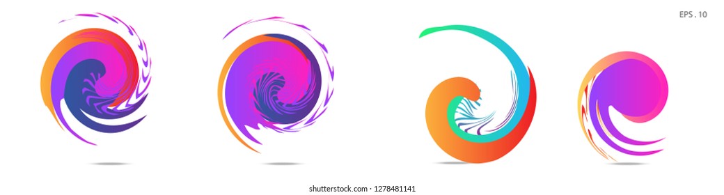 Collection of modern abstract graphic elements. Vortex vector background. Templates for logo design, leaflets or presentations. Vector illustration
