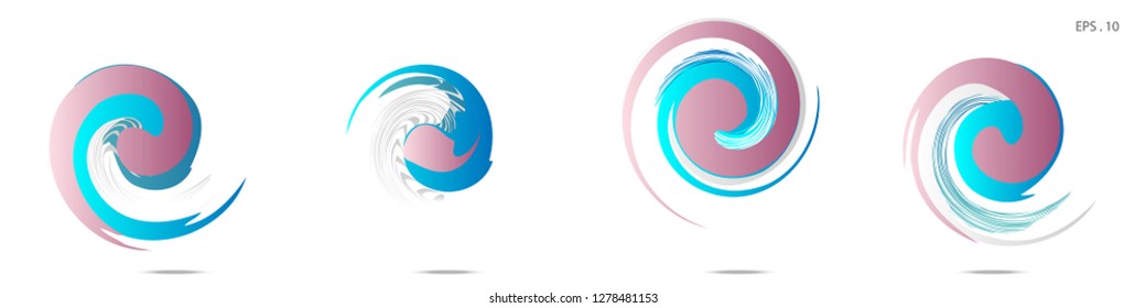 Collection of modern abstract graphic elements. Vortex vector background. Templates for logo design, leaflets or presentations. Vector illustration