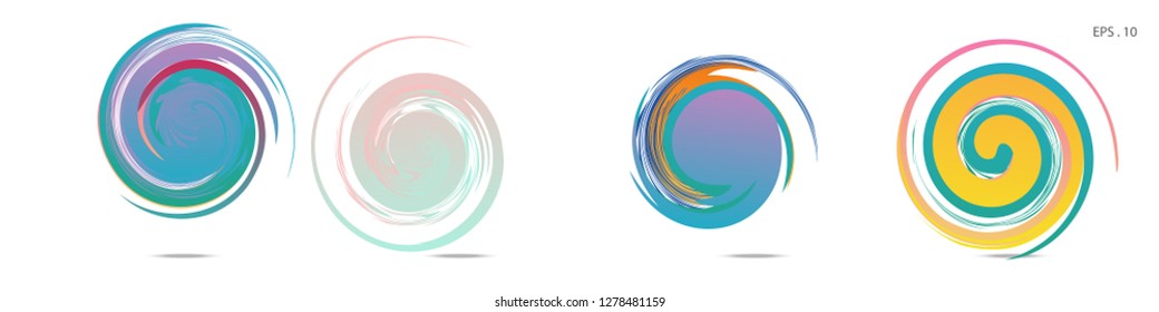 Collection of modern abstract graphic elements. Vortex vector background. Templates for logo design, leaflets or presentations. Vector illustration