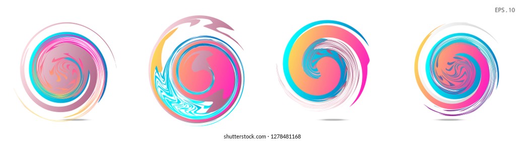 Collection of modern abstract graphic elements. Vortex vector background. Templates for logo design, leaflets or presentations. Vector illustration