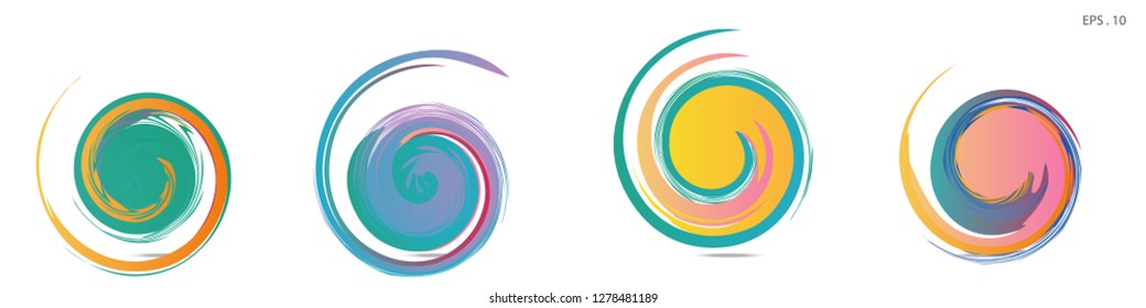 Collection of modern abstract graphic elements. Vortex vector background. Templates for logo design, leaflets or presentations. Vector illustration