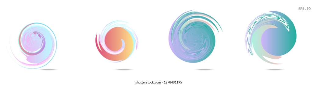 Collection of modern abstract graphic elements. Vortex vector background. Templates for logo design, leaflets or presentations. Vector illustration