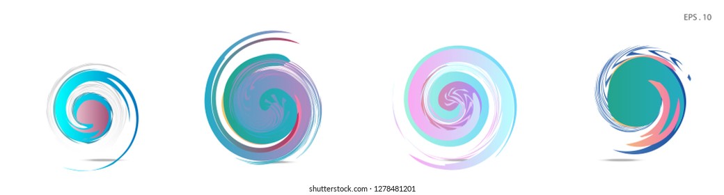 Collection of modern abstract graphic elements. Vortex vector background. Templates for logo design, leaflets or presentations. Vector illustration