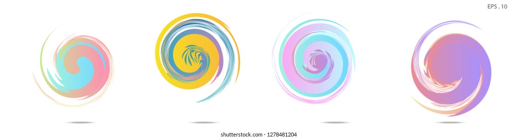 Collection of modern abstract graphic elements. Vortex vector background. Templates for logo design, leaflets or presentations. Vector illustration