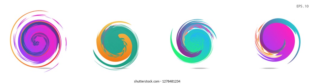 Collection of modern abstract graphic elements. Vortex vector background. Templates for logo design, leaflets or presentations. Vector illustration