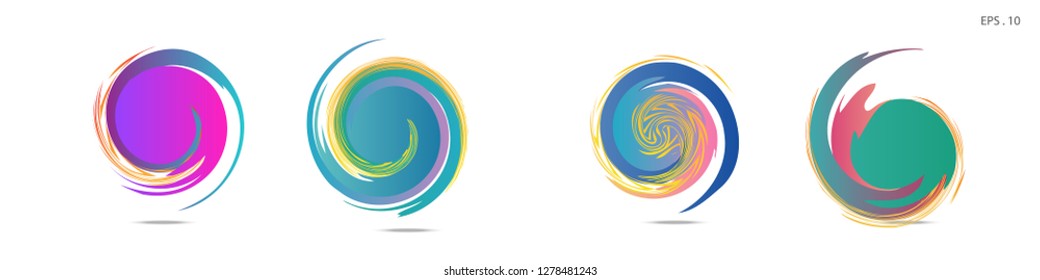 Collection of modern abstract graphic elements. Vortex vector background. Templates for logo design, leaflets or presentations. Vector illustration