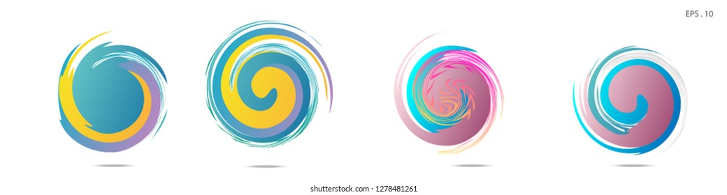 Collection of modern abstract graphic elements. Vortex vector background. Templates for logo design, leaflets or presentations. Vector illustration