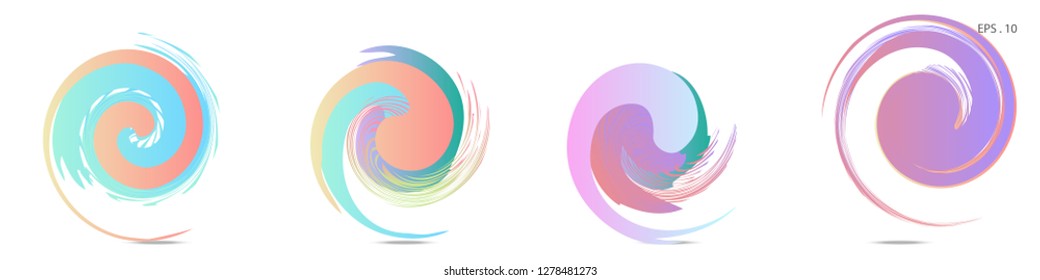Collection of modern abstract graphic elements. Vortex vector background. Templates for logo design, leaflets or presentations. Vector illustration