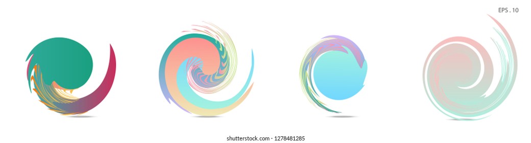 Collection of modern abstract graphic elements. Vortex vector background. Templates for logo design, leaflets or presentations. Vector illustration