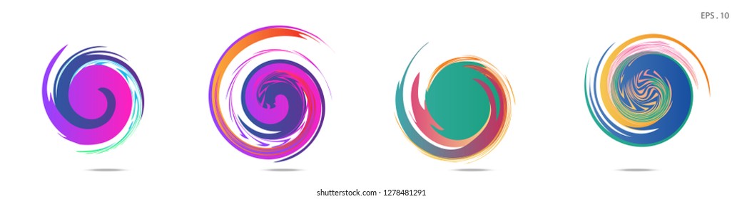 Collection of modern abstract graphic elements. Vortex vector background. Templates for logo design, leaflets or presentations. Vector illustration