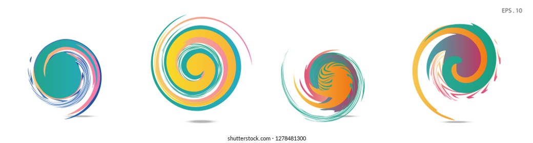 Collection of modern abstract graphic elements. Vortex vector background. Templates for logo design, leaflets or presentations. Vector illustration