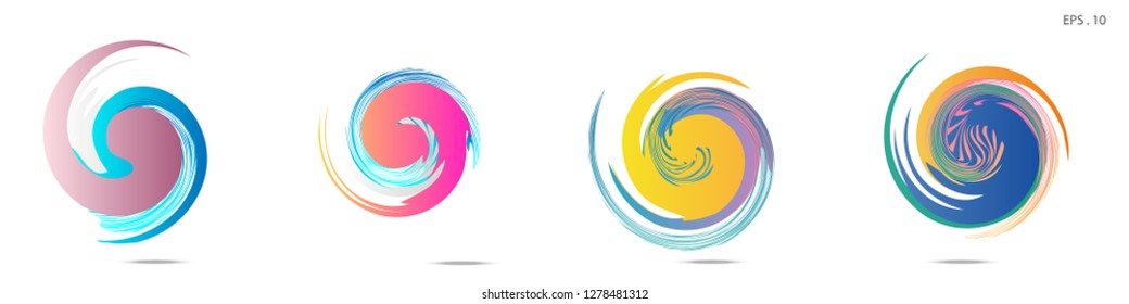 Collection of modern abstract graphic elements. Vortex vector background. Templates for logo design, leaflets or presentations. Vector illustration