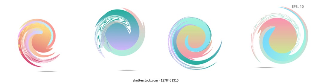 Collection of modern abstract graphic elements. Vortex vector background. Templates for logo design, leaflets or presentations. Vector illustration