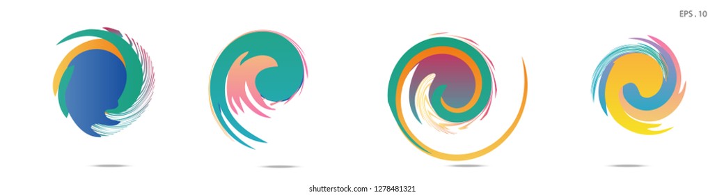 Collection of modern abstract graphic elements. Vortex vector background. Templates for logo design, leaflets or presentations. Vector illustration