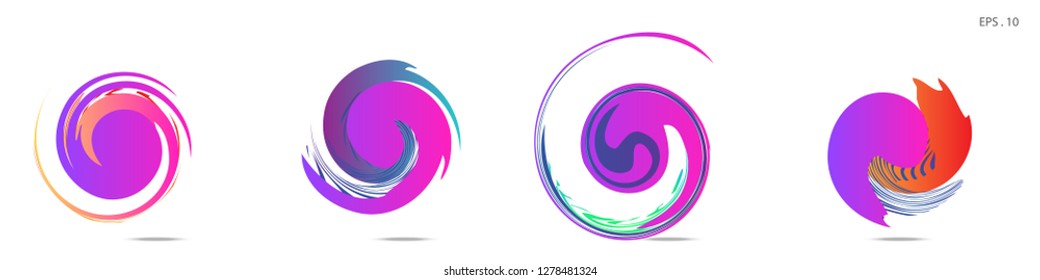Collection of modern abstract graphic elements. Vortex vector background. Templates for logo design, leaflets or presentations. Vector illustration